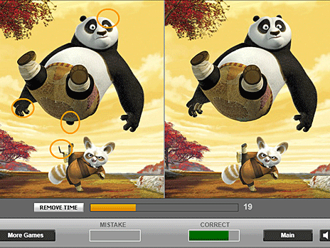 Find 5 Differences in Panda Action
