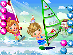 Tan linda pareja de windsurf