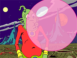 Kauwgom-kauwende alien