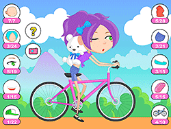 骑自行车的女孩装扮