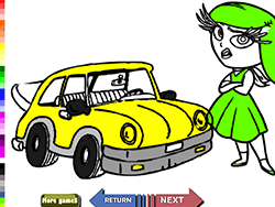 Princess Car Coloring Game