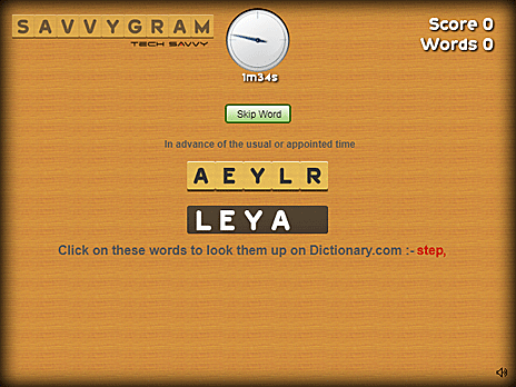 Word Scramble 2 Mins