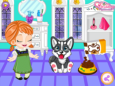 アナと雪の女王の子犬の世話ゲーム