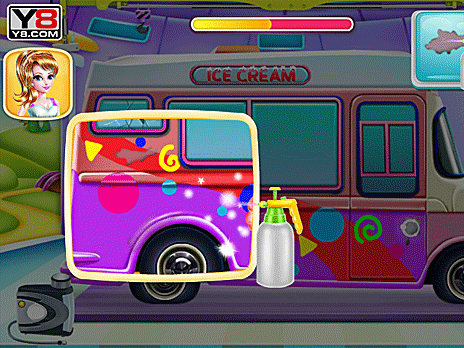 Lavage de voiture de camion de crème glacée Girly