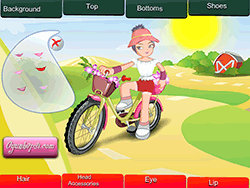Vestir garota de bicicleta