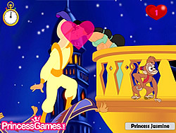 Princesa Jasmine beijando príncipe