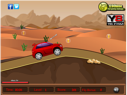 Juego de conducción en el desierto