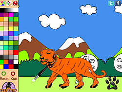 Página para colorear en línea del tigre merodeando