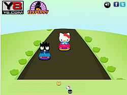 Carrera de coches de Hello Kitty