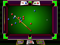 Rotes gegen blaues Billard