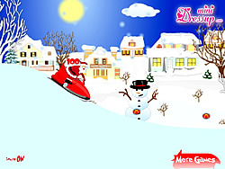 Weihnachtsmann mit Schneemobil