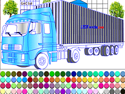 Coloriage de camion porte-conteneurs