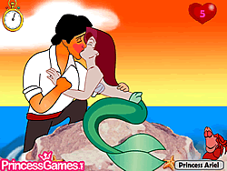 Princesse Ariel embrassant le prince