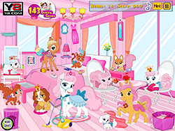 Limpeza do quarto dos animais de estimação da princesa