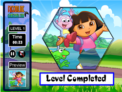 Dora risolve il gioco di puzzle