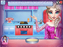 Cocinar pastel de Navidad con Elsa