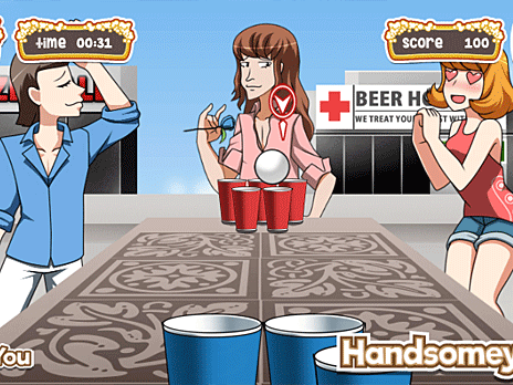 Ragazza di Beer Pong Flash