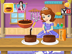 Sofia prépare un gâteau de princesse
