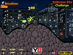 Jogo de desafio de bicicleta do Homem-Aranha