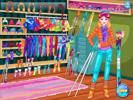 Chica de esquí adolescente
