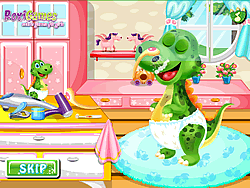 Salon de spa pour bébé dinosaure