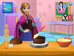 Anna cocinando pastel congelado