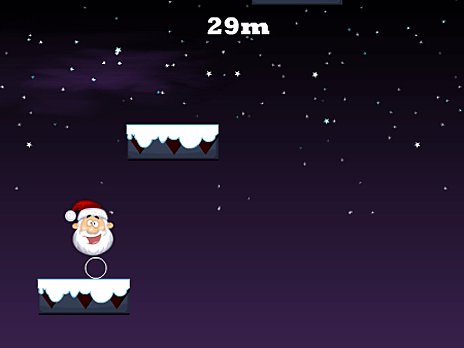 Weihnachtsmann springt