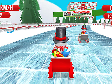 Corrida de Natal do boneco de neve