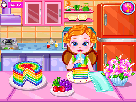 아기 다채로운 케이크