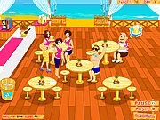 Kellnerin auf den Strand setzen