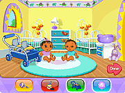 Les heures de récréation de Dora avec les jumeaux