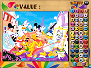 Mickey et amis colorant le jeu de maths