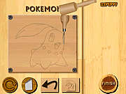 Pokemon de cinzeladura de madeira