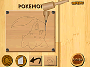 Pokemon di scultura di legno