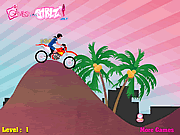 Mädchen-Fahrrad bremsen