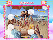 Auf dem Strand-Hexagon-Puzzlespiel