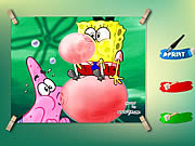 Spongebob y juego del colorante de Patrick