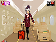 De Stewardess van de luchtvaartlijn