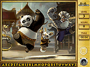 La panda de Kung Fu encuentra los alfabetos