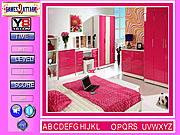Reizender rosafarbener Raum finden die Alphabete