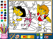 Dora et page en ligne de coloration de Diego