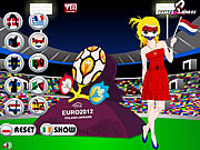 A menina 2012 do futebol do euro veste-se acima