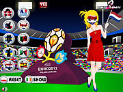 La fille 2012 du football d'euro s'habillent vers le haut