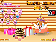 O aniversário do hamster veste-se acima