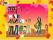 Herbst-Postkarte kleiden oben an