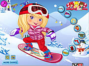 A menina do Snowboarder veste-se acima