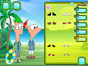 Phineas und Ferb kleiden oben an