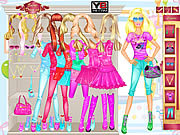 O quarto de Barbie veste-se acima