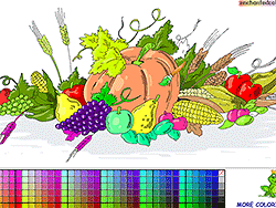 Página para colorir da colheita de outono