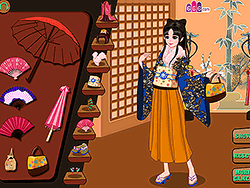 Одевание милашки в кимоно